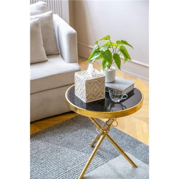 Tissue Box Cover Boho Decor Square Paper Tissue Holder Buckle Macrame Napkin - Picture 2 of 6